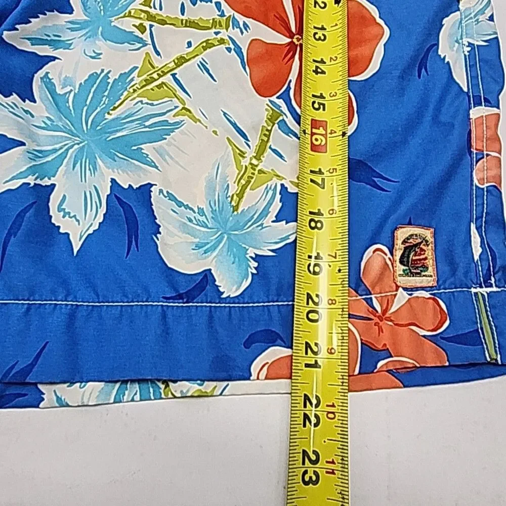 Tommy Bahama Swim Trunks Short Men Sz Large Blue Floral Mesh Elastic 9